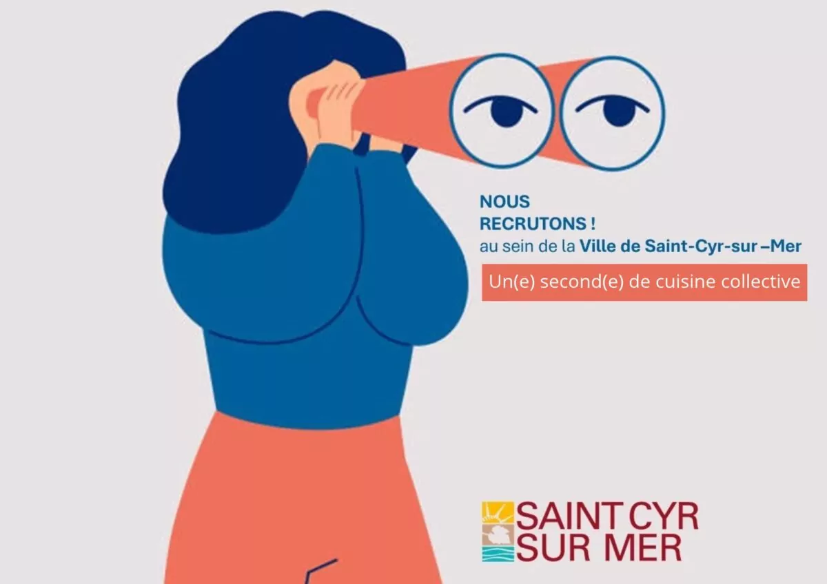 illustration représentant une femme avec des jumelles symbolisant la ville qui cherche à recruter